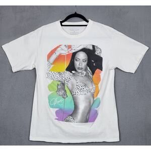 AALIYAH T-Shirt Mens Medium White Short Sleeve Crew Neck R&B Hip-Hop Music